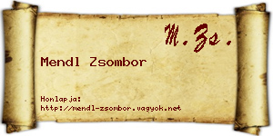 Mendl Zsombor névjegykártya